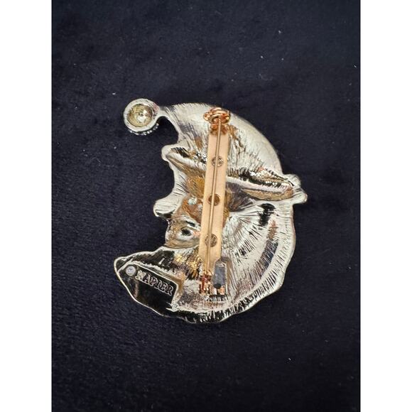 Vintage Napier Santa Christmas Brooch 2” Enamel & Rhinestones CP112 - Picture 3 of 3